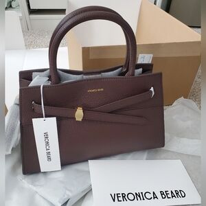 NWT Veronica Beard Dash Satchel Dark Raisin